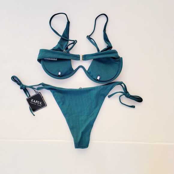 ZAFUL Textured Underwire Bikini Swimsuit Size M - Picture 4 of 6